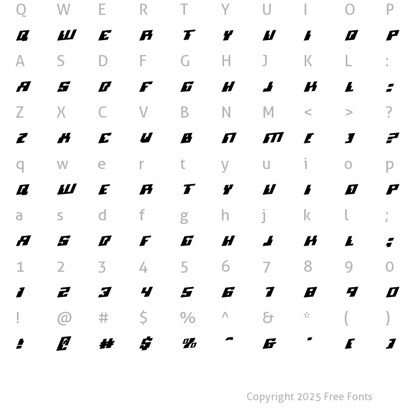 Character Map of Micronian Rotalic Regular