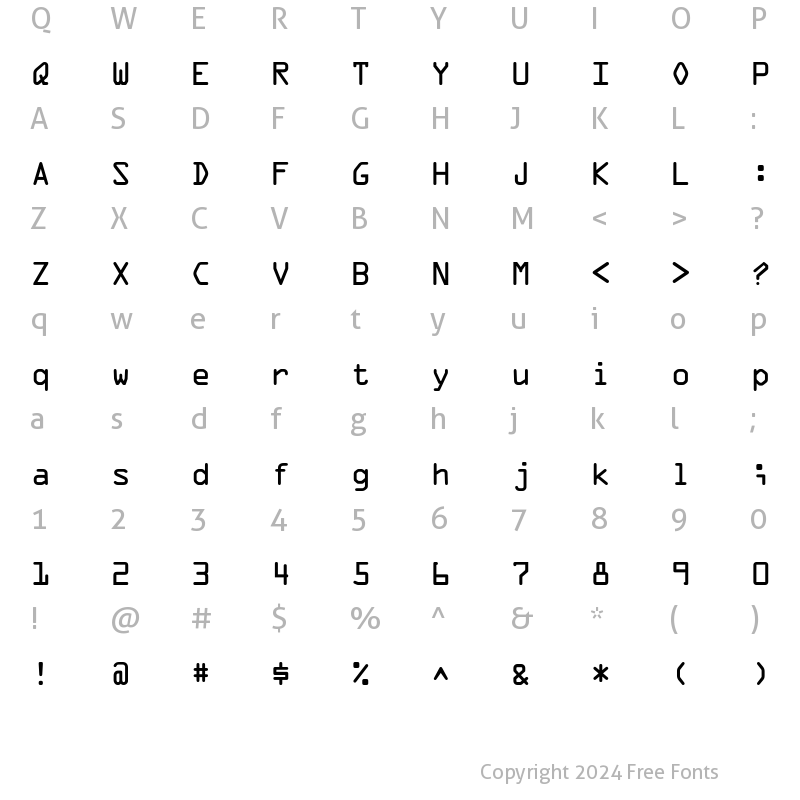 Character Map of MicroscanA Regular