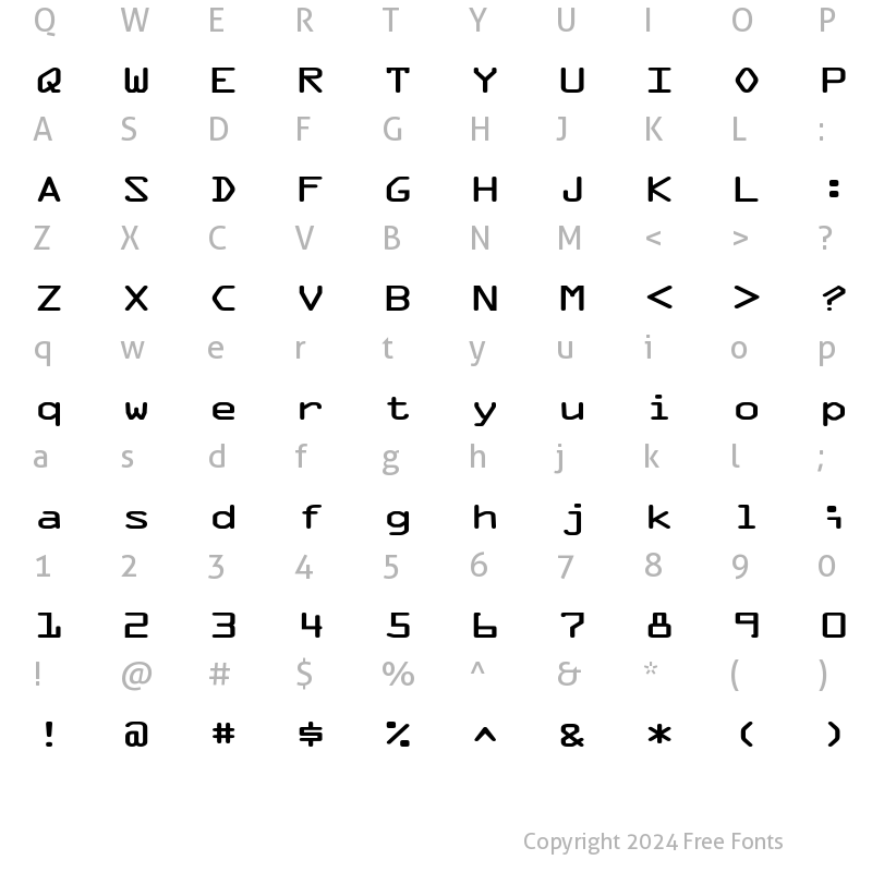 Character Map of MicroscanAExtended Regular