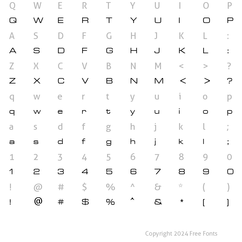 Character Map of Microstyle Extended ATT Regular