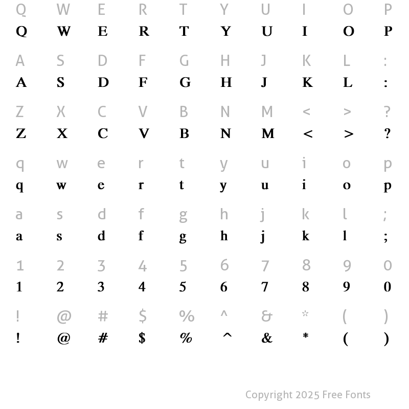 Character Map of MicroTiempo-Normal bold Bold