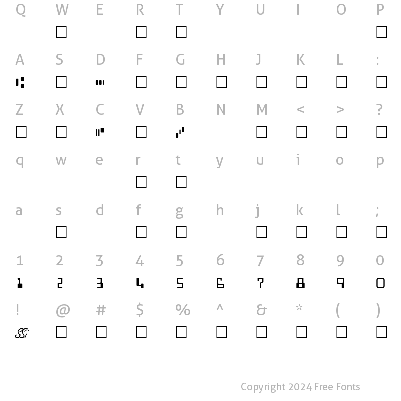 Character Map of MICRSSK Regular