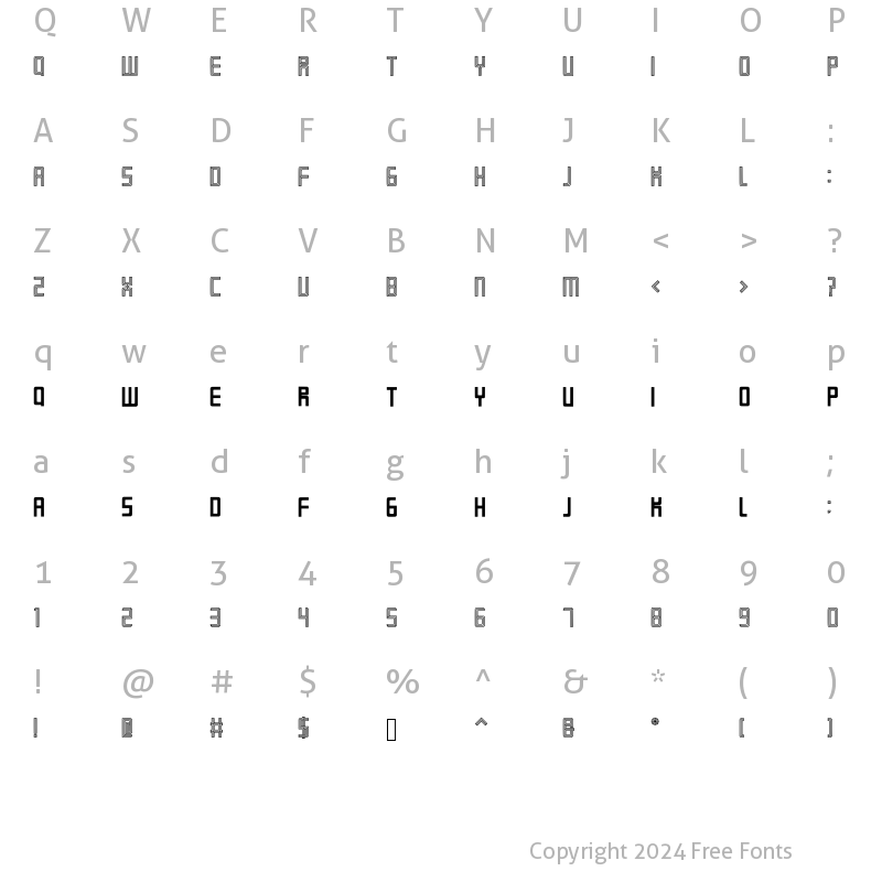 Character Map of Middlelinner _ Sans Serif Regular