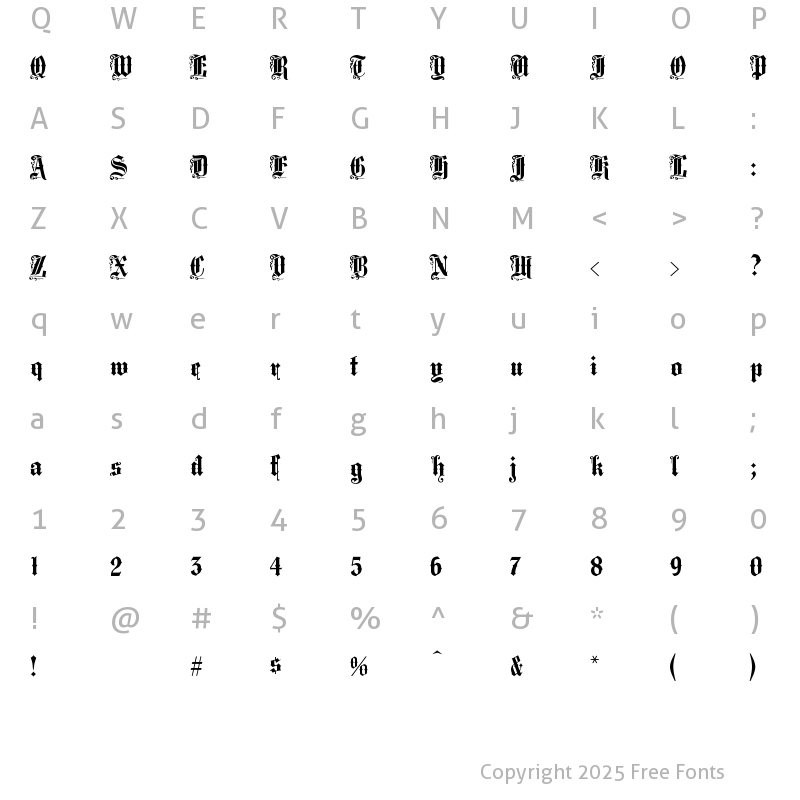 Character Map of MiddleSaxonyText Regular