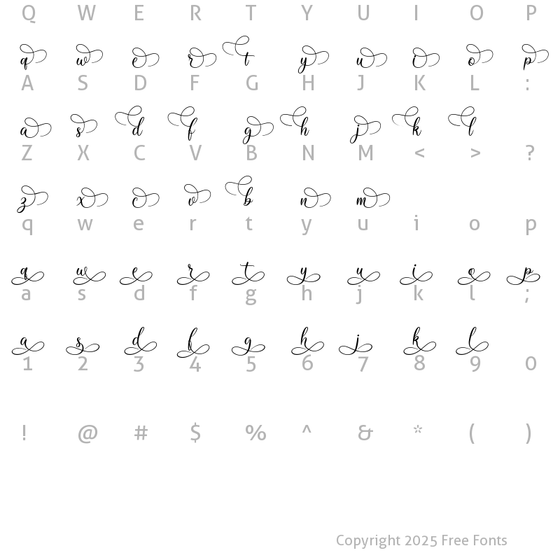 Character Map of midnight Vagansa SS01-SS02 regular