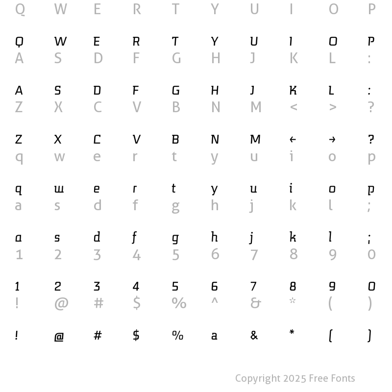 Character Map of MidnightKernboy Italic