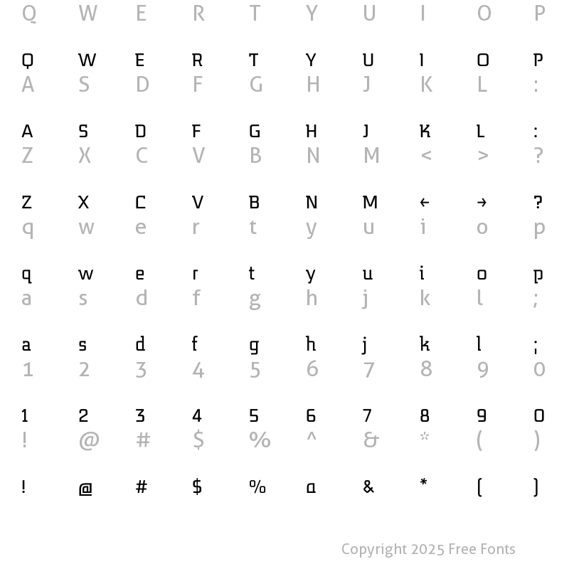 Character Map of MidnightKernboy Regular
