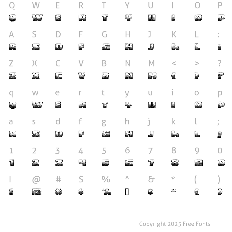 Character Map of MidnightSnack BB Regular