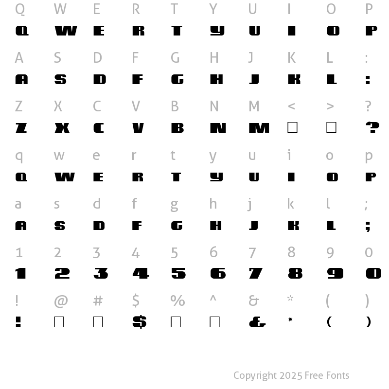 Character Map of Miele Medium