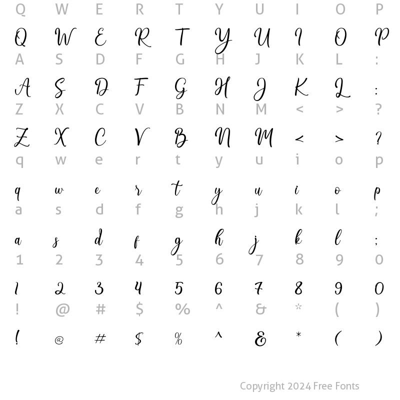 Character Map of Miera Regular