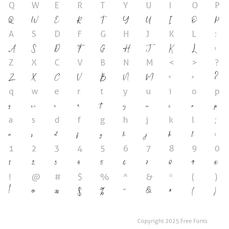 Character Map of Migatmare Regular