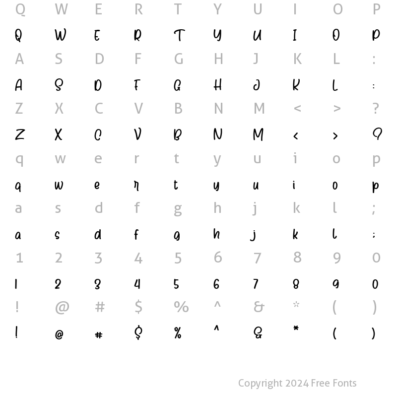 Character Map of Migawe Regular