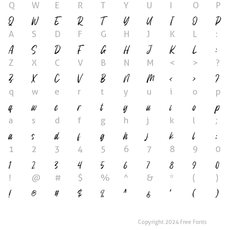 Character Map of Mightwell Regular