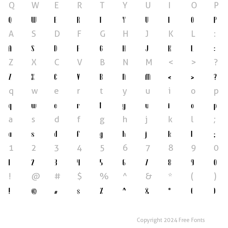 Character Map of Mighty Ducks Regular