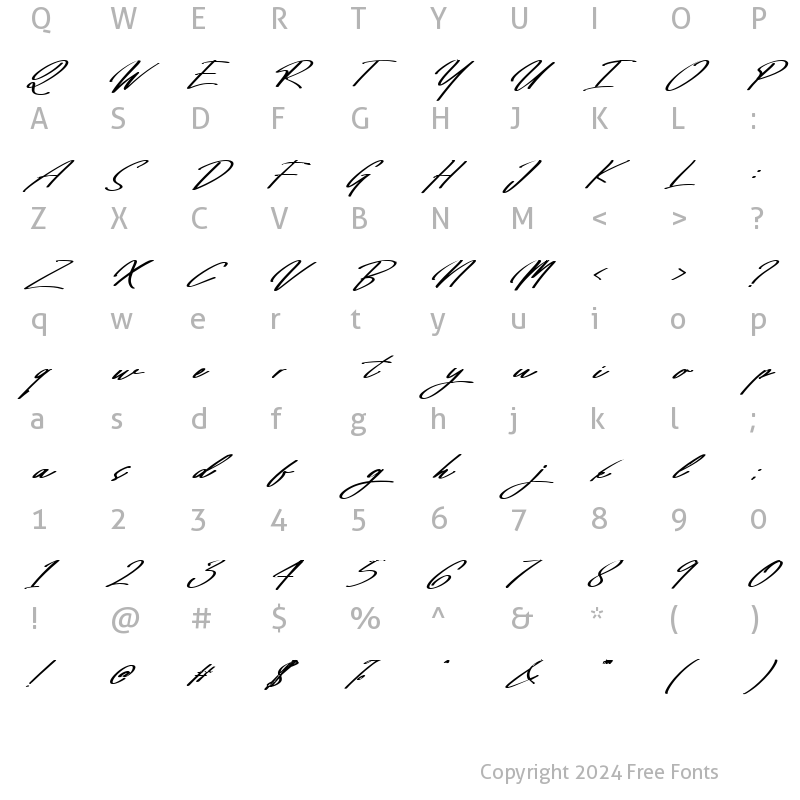 Character Map of Mighty Regular