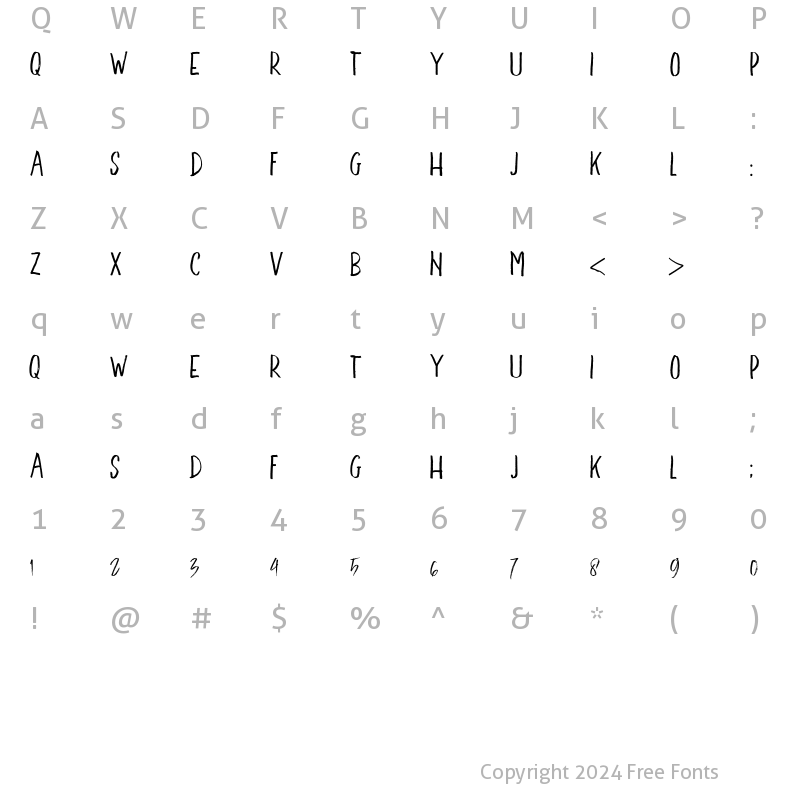 Character Map of Mighty Sans Regular