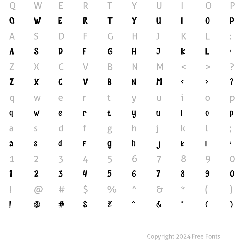 Character Map of Mighty Time Regular