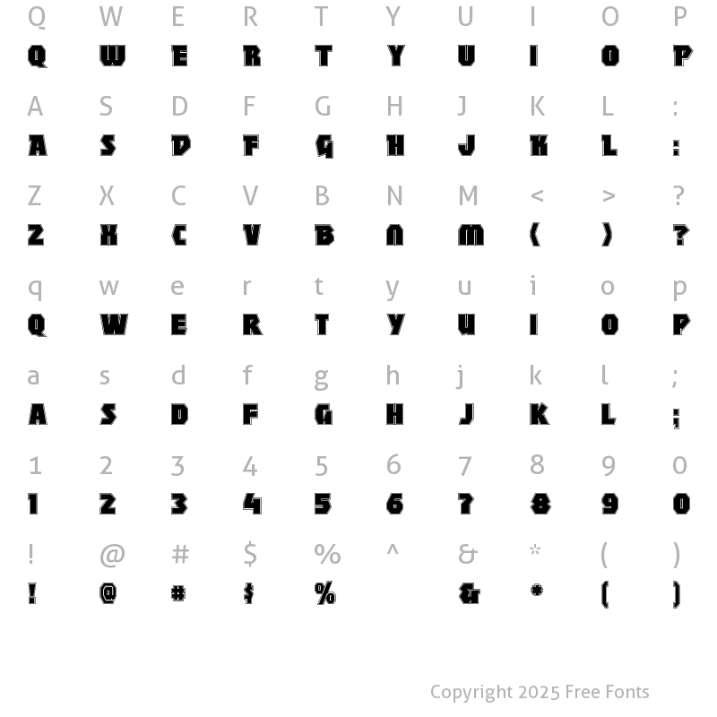Character Map of MightyContour Regular