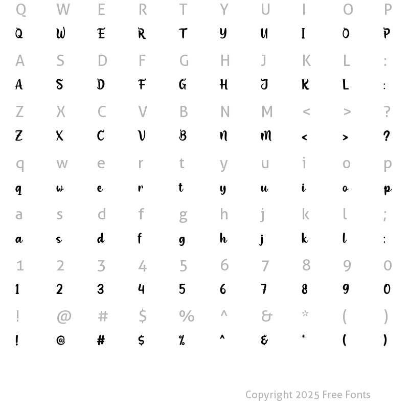 Character Map of Migoove Regular