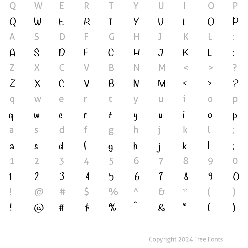 Character Map of Migotka Medium