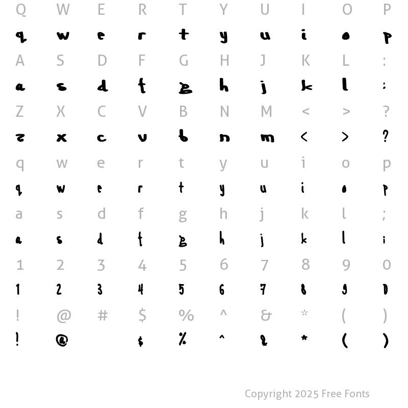 Character Map of Mike Brychkovsky Regular