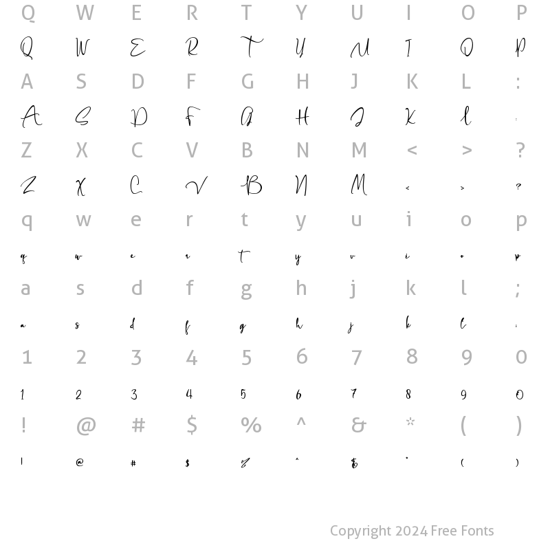 Character Map of Mikhaella Regular