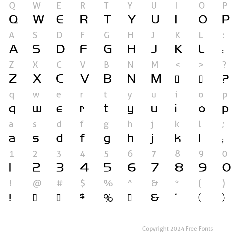 Character Map of Mikity Regular