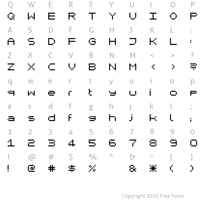 Character Map of Mikrokomputer Closed