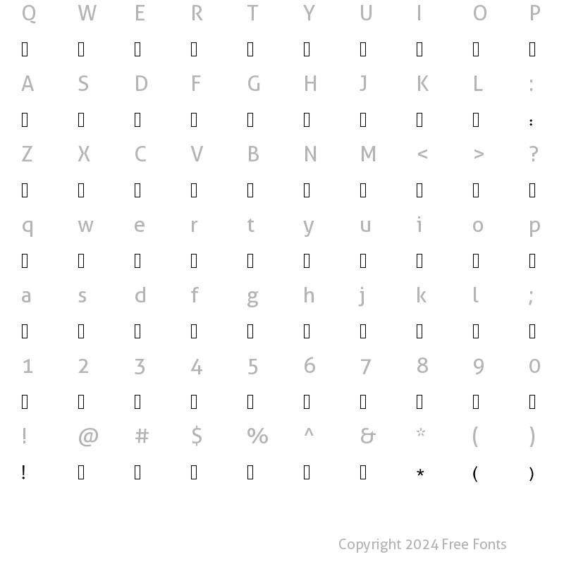 Character Map of MiladAzad Regular