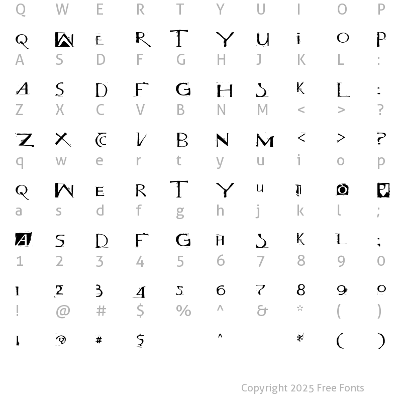 Character Map of Milagro Regular