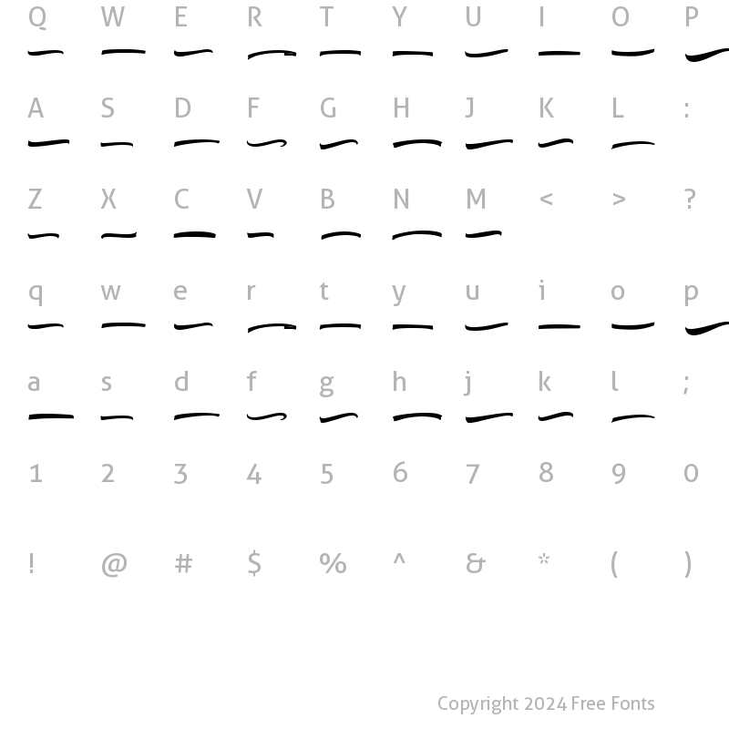 Character Map of Milkista swash Regular