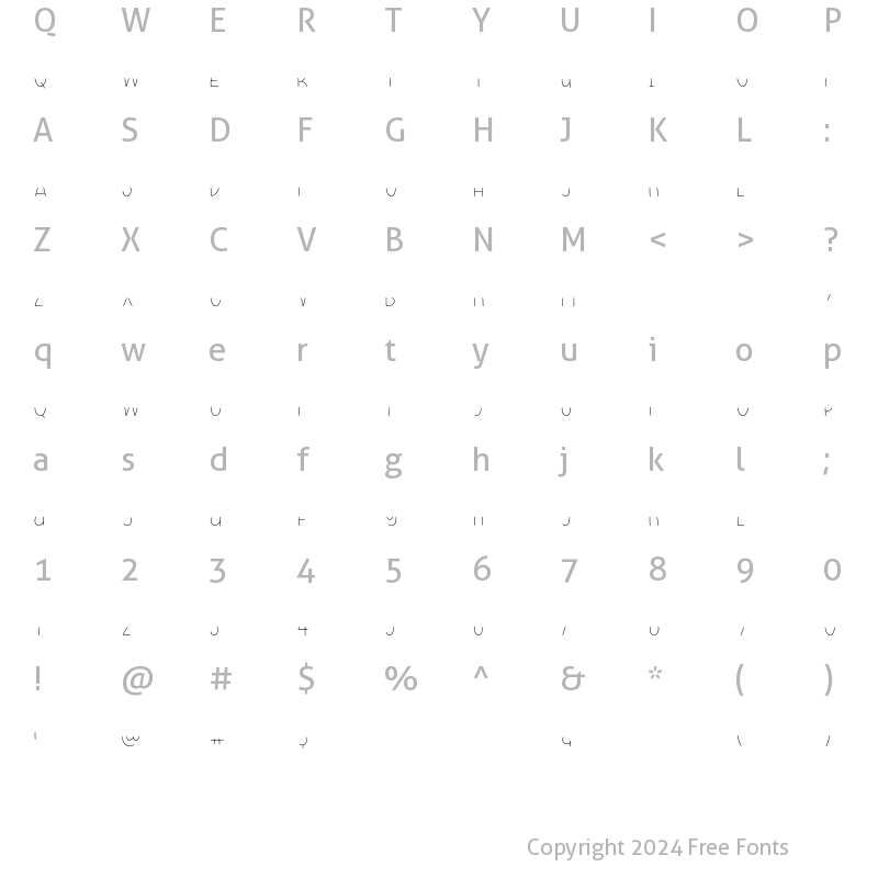 Character Map of Milkshake Font - Lines Regular