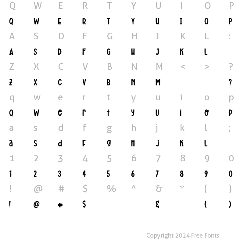 Character Map of Milkshake Font - Plain Regular