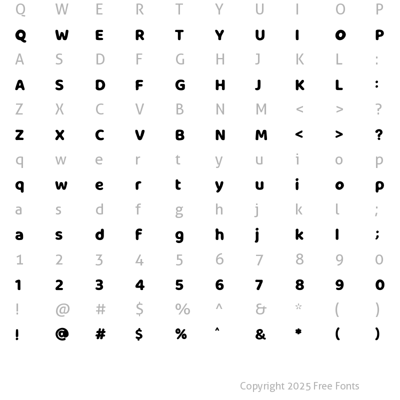 Character Map of Milky Nice Clean