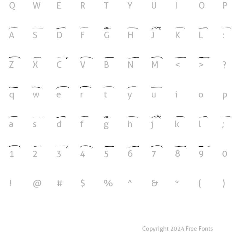 Character Map of Millea Swash Regular