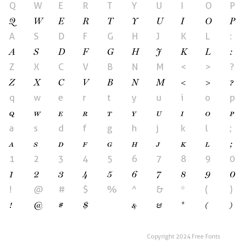 Character Map of MillerDisplay Regular