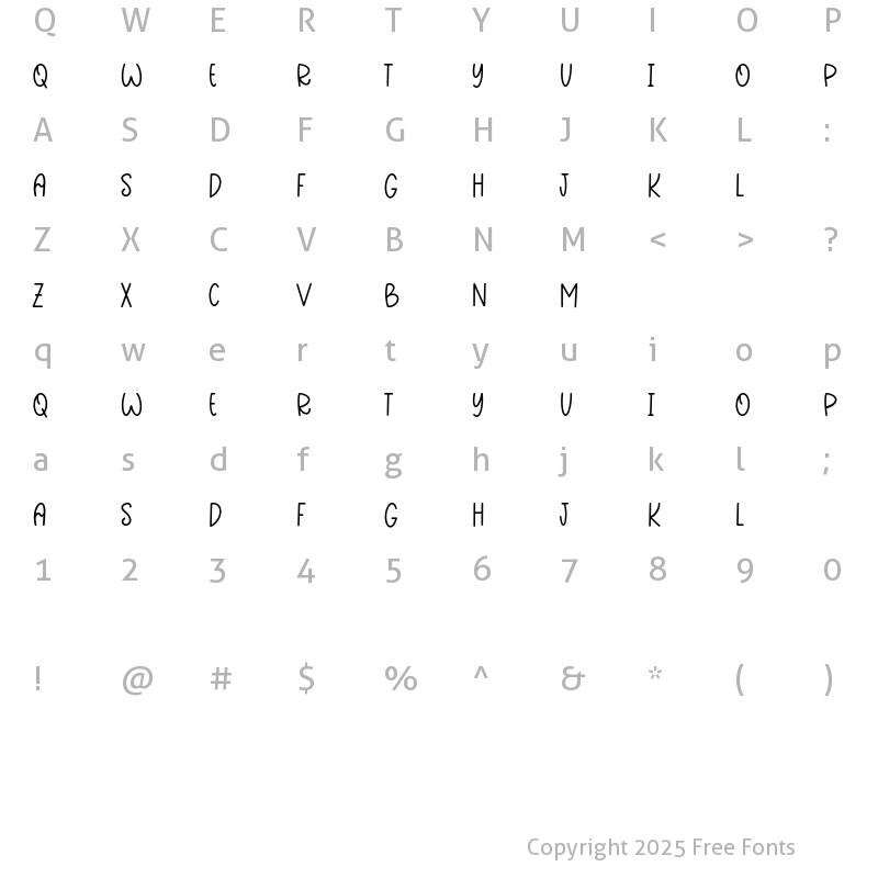 Character Map of Millions Journey Regular