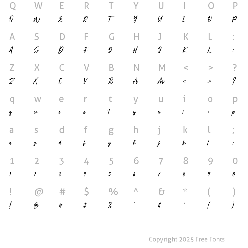 Character Map of Millstream alt Regular