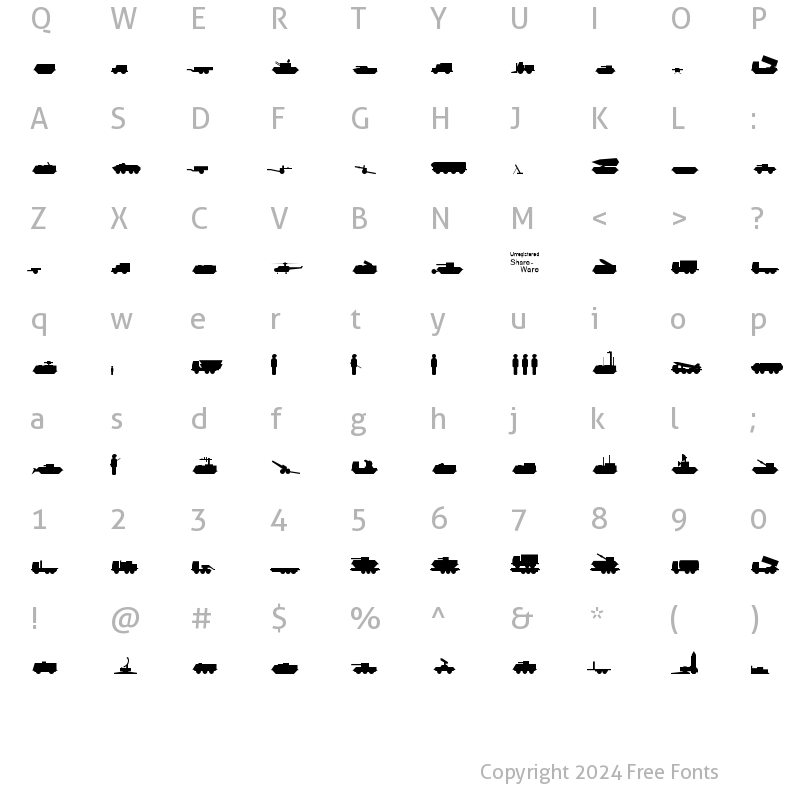 Character Map of Milpics Generic