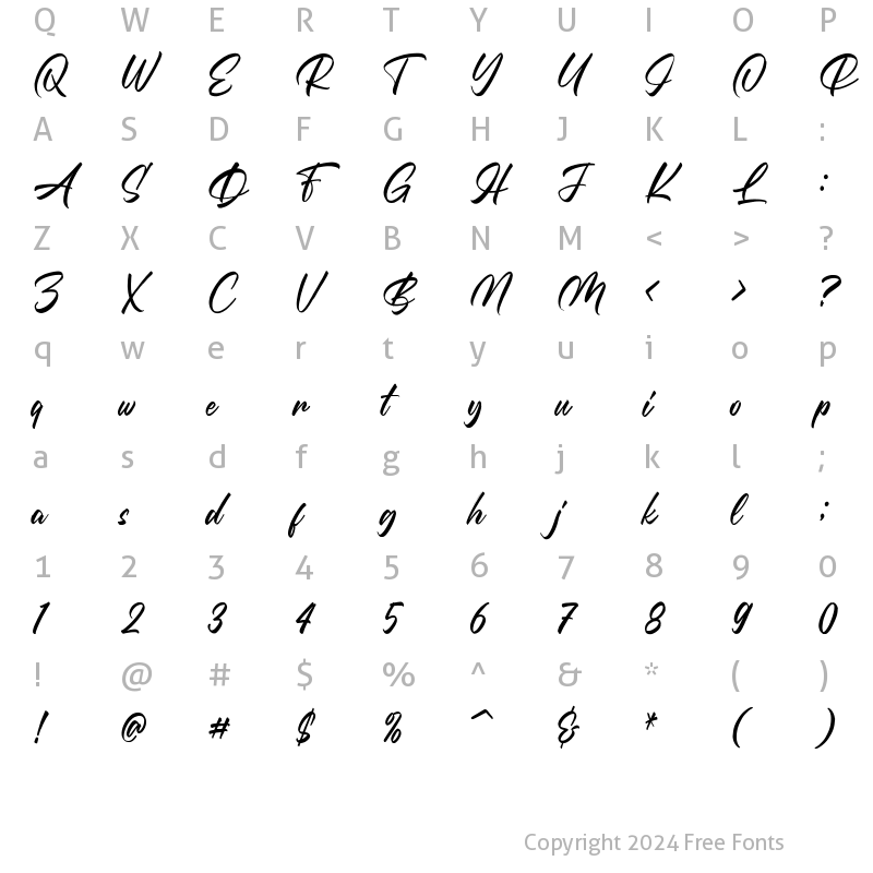 Character Map of Milstage Regular