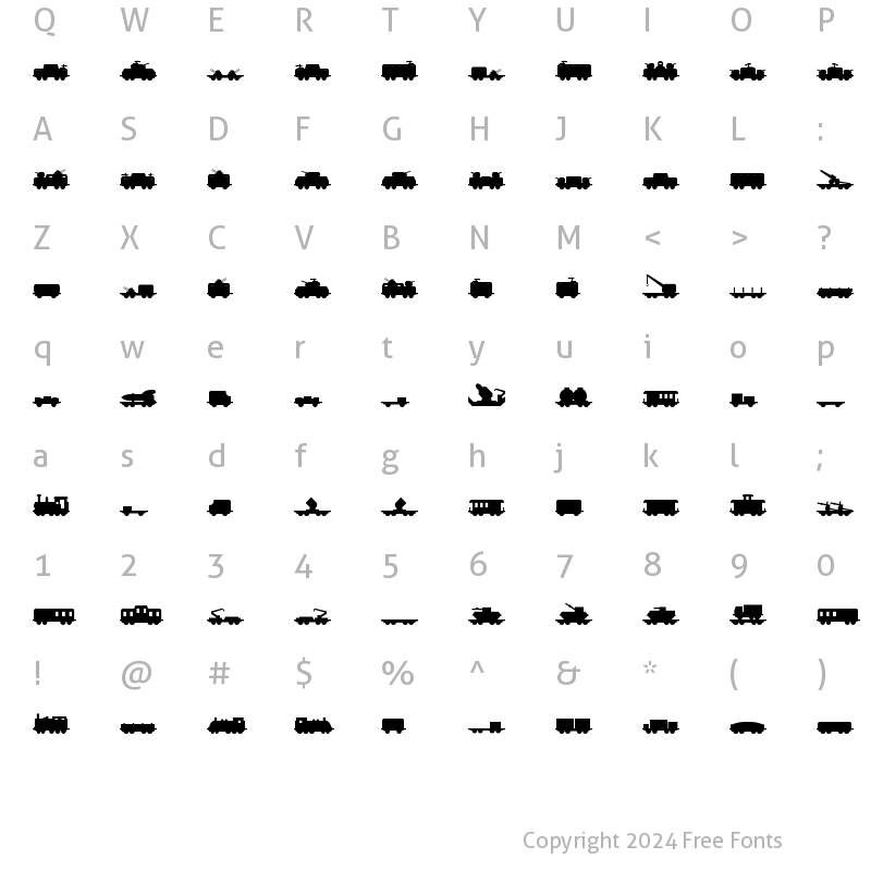 Character Map of Miltrain Generic