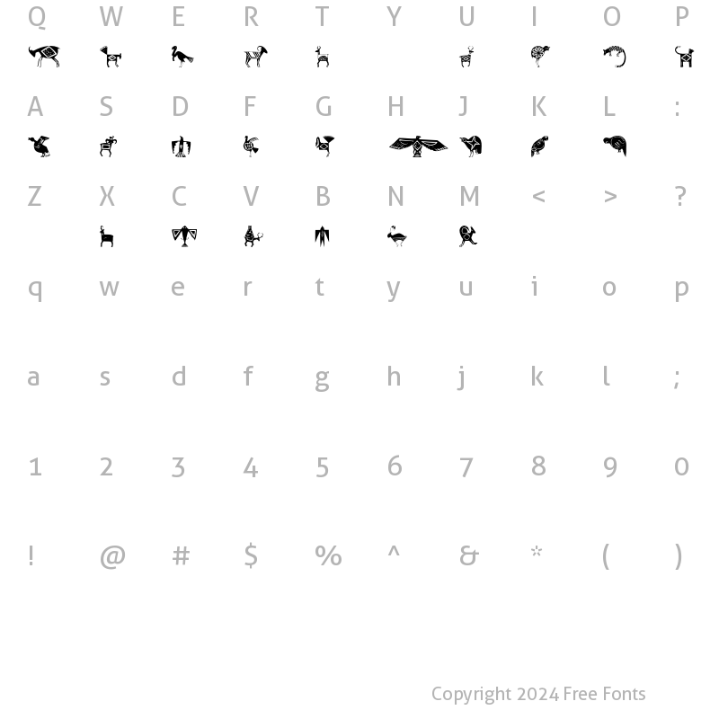 Character Map of Mimbres One Regular