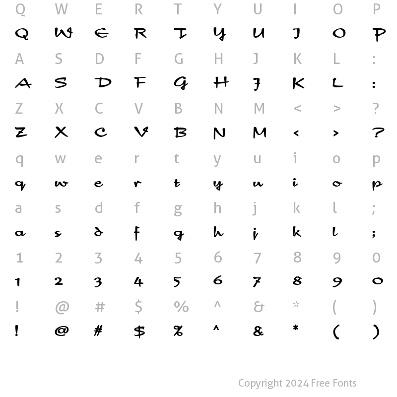 Character Map of MineolaScriptSSK Bold