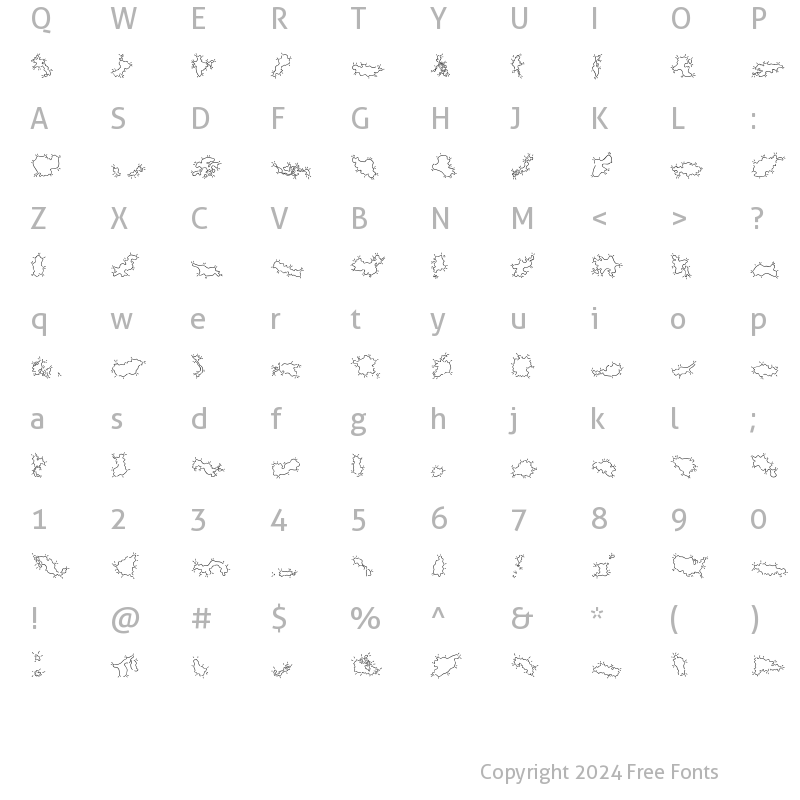 Character Map of Mini Pics Global N Spurt