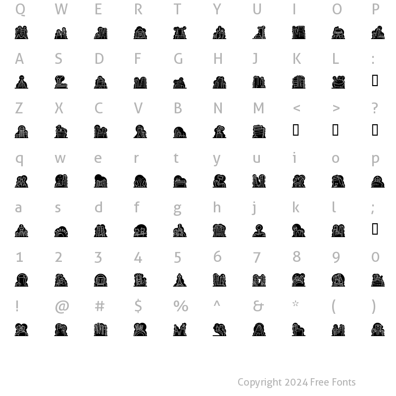 Character Map of Mini Pics Naked City Night