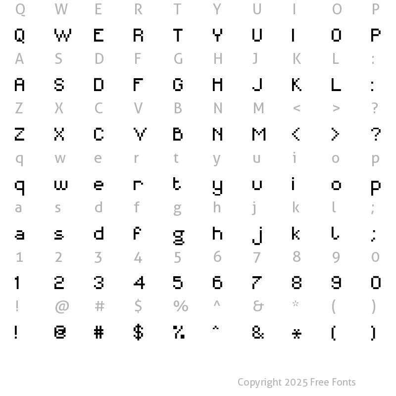 Character Map of MiniForma2 Regular