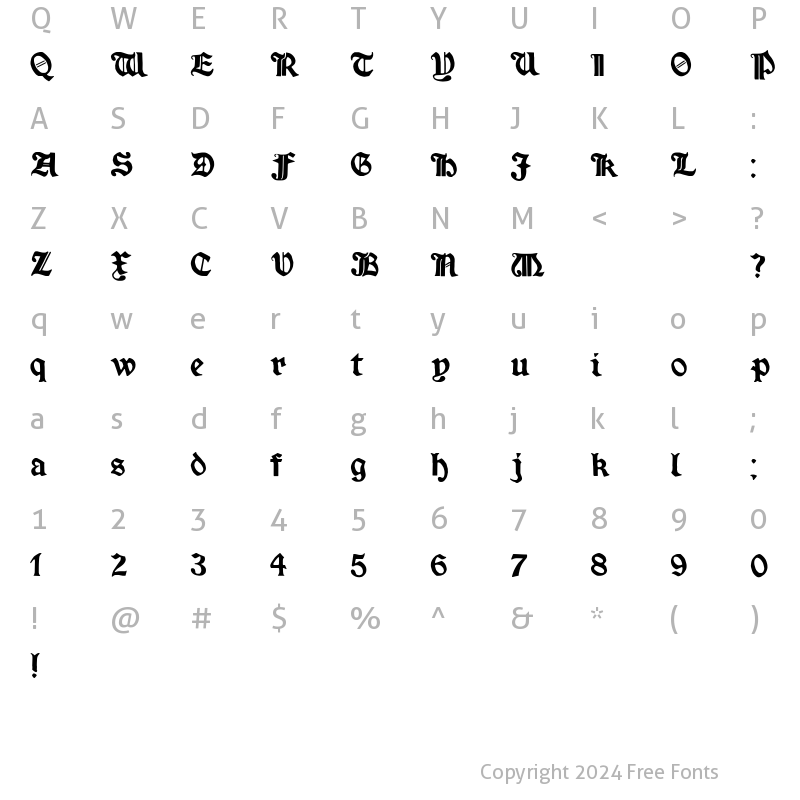 Character Map of Minim ExtraBold