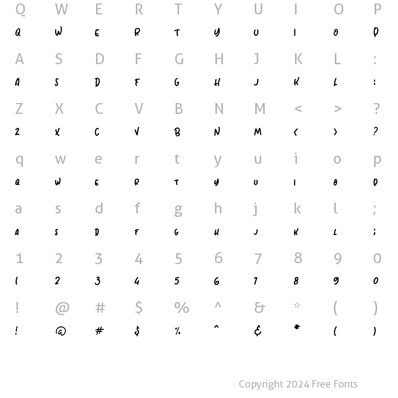 Character Map of Minimoish Regular