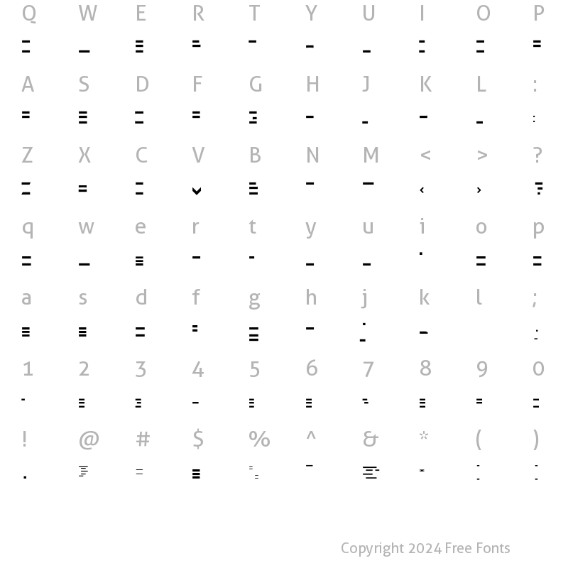 Character Map of Minimum BichroNoirHorizontal Regular