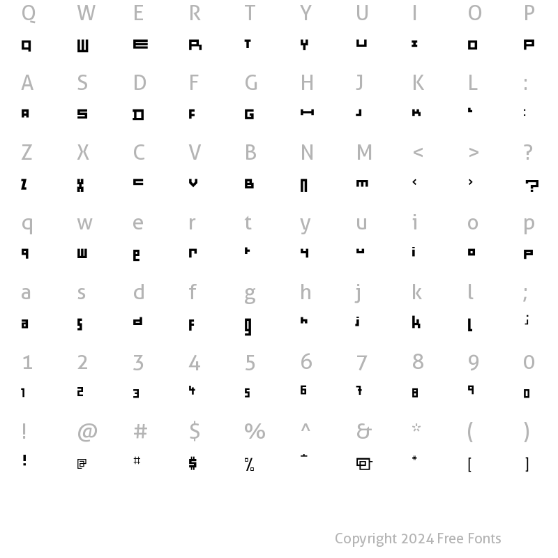 Character Map of Minimum NoirPlafond Regular